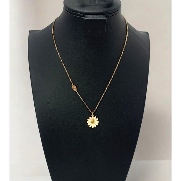 Juicy Couture Daisy Pendant Necklace With Adjustable Chain Cream/Gold - Picture 1 of 7